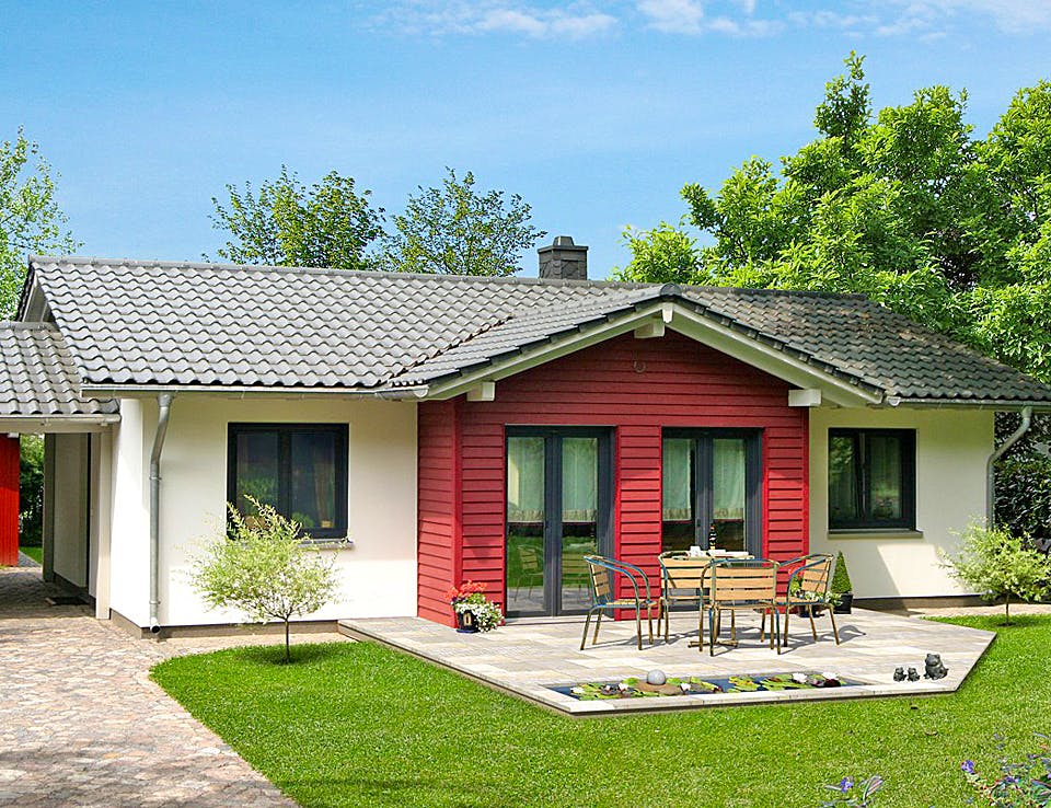 Fertighaus BUNGALOW B82-118-G von EBH Haus Schlüsselfertig ab 203600€, Bungalow Außenansicht 1