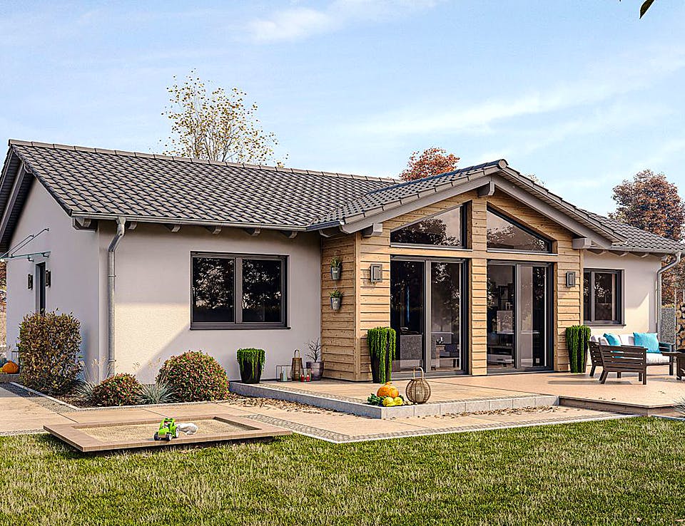 Fertighaus BUNGALOW B88-130-G von EBH Haus Schlüsselfertig ab 231300€, Bungalow Außenansicht 1