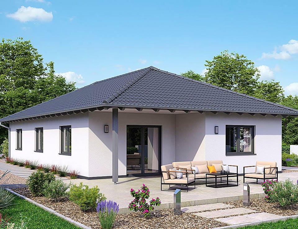 Fertighaus BUNGALOW B88-150-TE von EBH Haus Schlüsselfertig ab 249800€, Bungalow Außenansicht 1