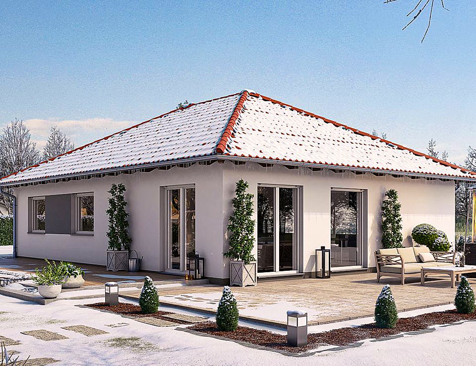 Fertighaus BUNGALOW B94-124 von EBH Haus Schlüsselfertig ab 220600€, Bungalow Außenansicht 1