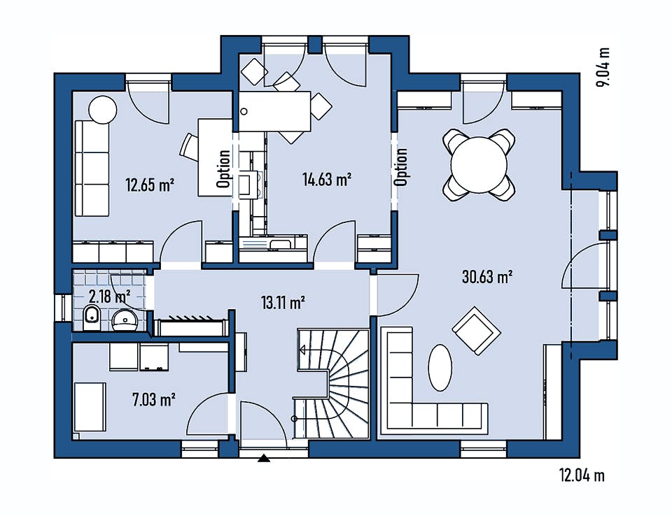 Fertighaus HAUS H82-112 von EBH Haus Schlüsselfertig ab 304300€, Satteldach-Klassiker Grundriss 1