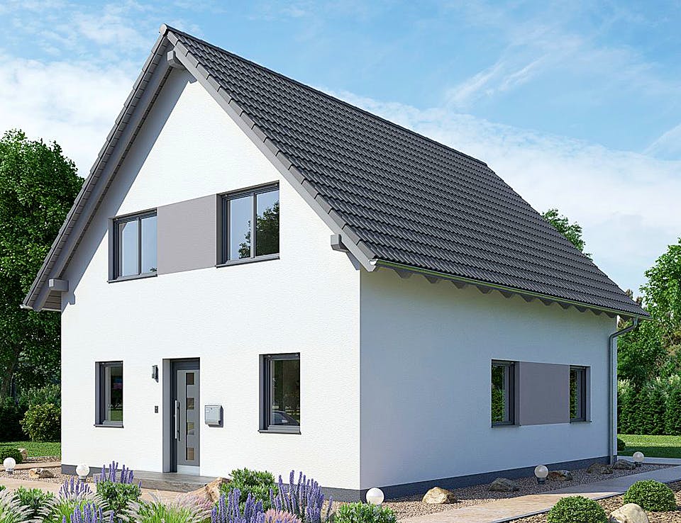 Fertighaus HAUS M77-106 von EBH Haus Schlüsselfertig ab 251700€, Satteldach-Klassiker Außenansicht 2