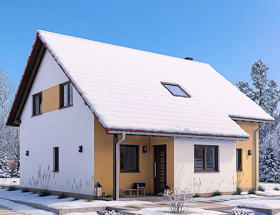 Fertighaus HAUS M88-100-2TE von EBH Haus Schlüsselfertig ab 299000€, Satteldach-Klassiker Außenansicht 1