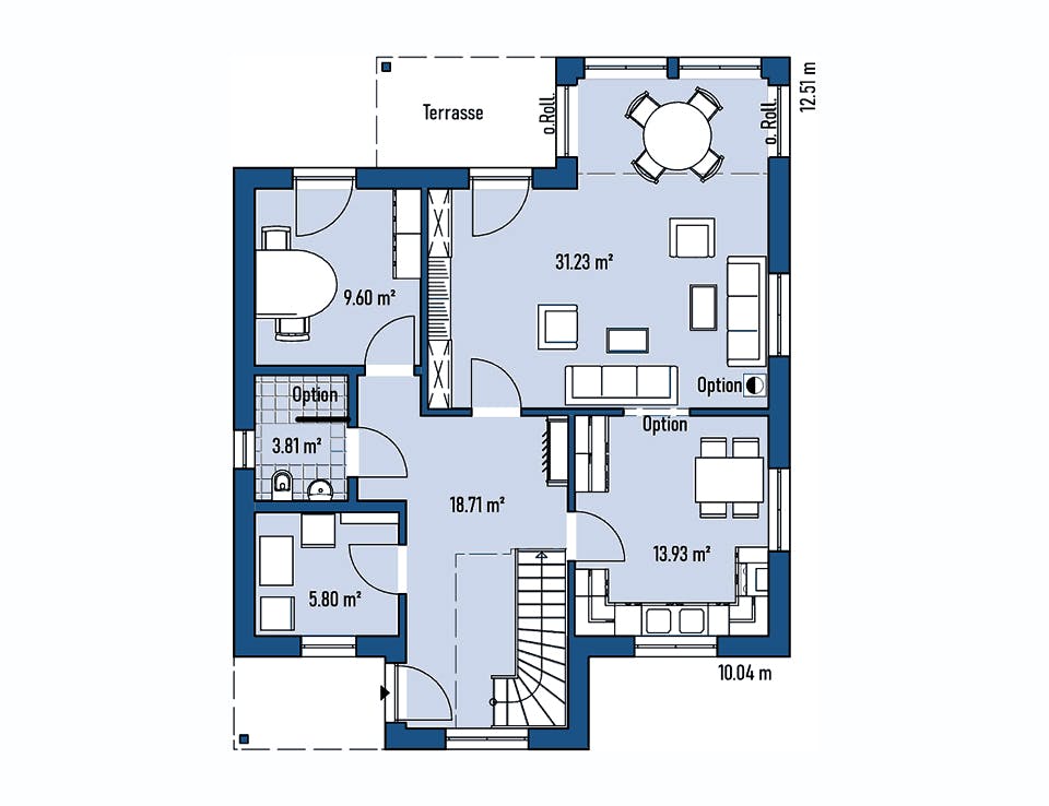 Fertighaus HAUS M88-100-2TE von EBH Haus Schlüsselfertig ab 299000€, Satteldach-Klassiker Grundriss 1