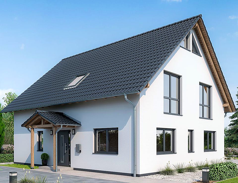 Fertighaus HAUS M94-115-G von EBH Haus Schlüsselfertig ab 343300€, Satteldach-Klassiker Außenansicht 2