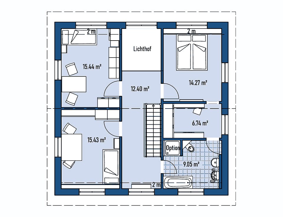 Fertighaus HAUS R100-100 von EBH Haus Schlüsselfertig ab 301200€, Satteldach-Klassiker Grundriss 2