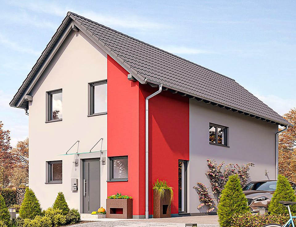 Fertighaus HAUS R60-124 von EBH Haus Schlüsselfertig ab 243600€, Satteldach-Klassiker Außenansicht 1