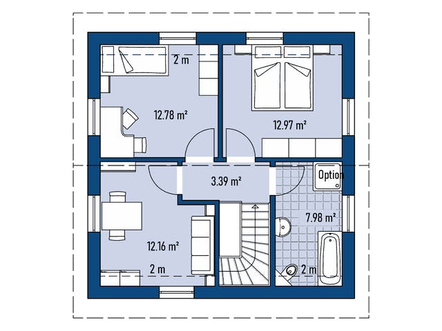 Fertighaus Einfamilienhaus R82-82 von EBH Haus Schlüsselfertig ab 224300€, Satteldach-Klassiker Grundriss 2