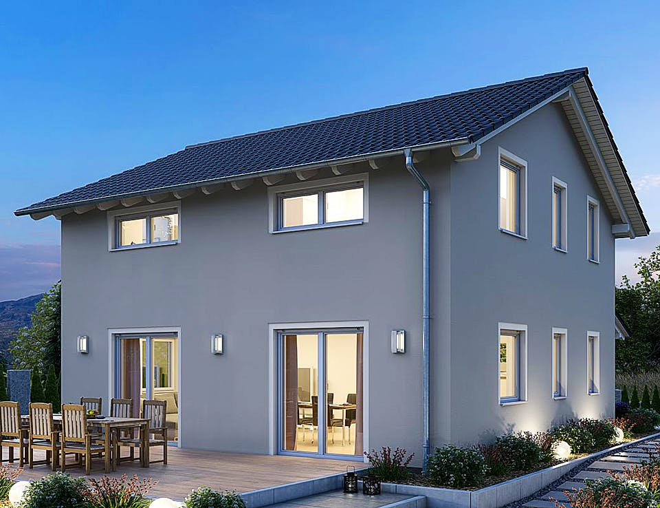 Fertighaus HAUS R88-88 von EBH Haus Schlüsselfertig ab 247200€, Satteldach-Klassiker Außenansicht 2