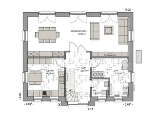 Massivhaus Friesenhaus 160 von ECO System HAUS Schlüsselfertig ab 335800€, Satteldach-Klassiker Grundriss 1