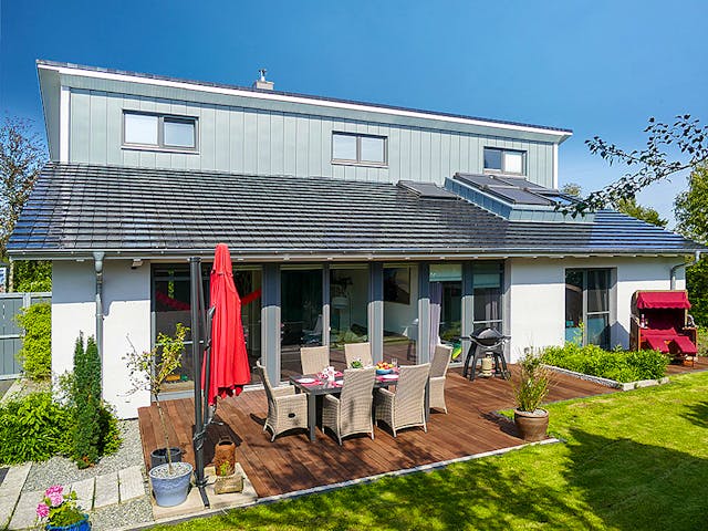 Massivhaus Pultdachhaus 220 von ECO System HAUS Schlüsselfertig ab 458000€, Pultdachhaus Außenansicht 1