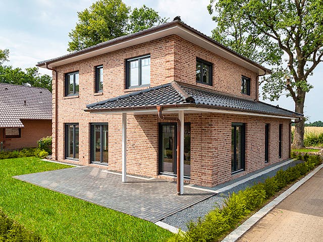 Massivhaus Stadtvilla 160 III von ECO System HAUS Schlüsselfertig ab 394900€, Stadtvilla Außenansicht 1 Massivhaus Stadtvilla 160 III von ECO System HAUS Schlüsselfertig ab 394900€, Stadtvilla Außenansicht 1