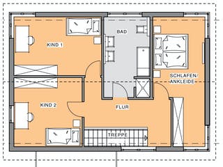 Fertighaus Edition Holz 92 von Meisterstück-HAUS, Satteldach-Klassiker Grundriss 2