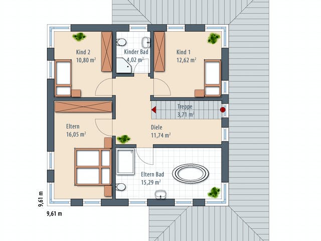 Fertighaus Edition Select 156 von Wolf-Haus Schlüsselfertig ab 395675€, Stadtvilla Grundriss 2