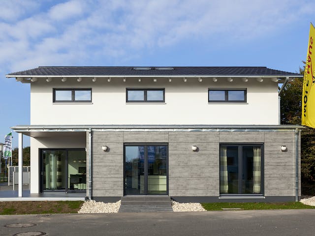 Fertighaus Edition Select 186 von Wolf-Haus Schlüsselfertig ab 442104€, Satteldach-Klassiker Außenansicht 3