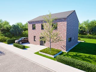 Massivhaus Entwurf CL147 von FAVORIT Massivhaus, Satteldach-Klassiker Außenansicht 7