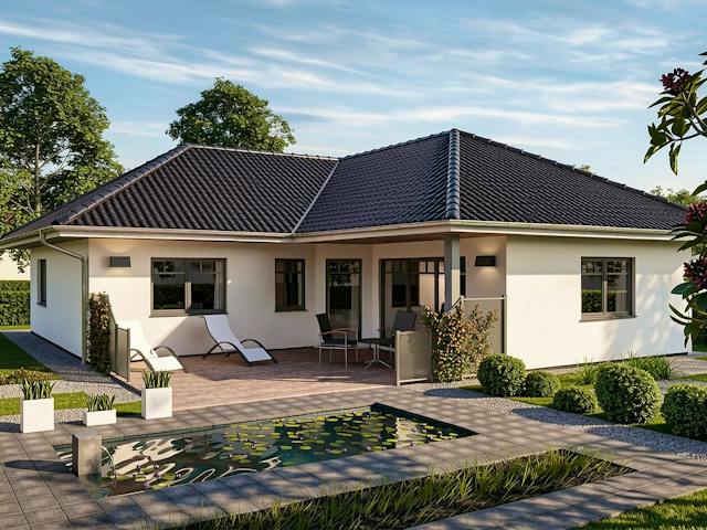 Massivhaus Drigge von TIMOWA Massivhäuser Schlüsselfertig ab 301900€, Bungalow Außenansicht 1