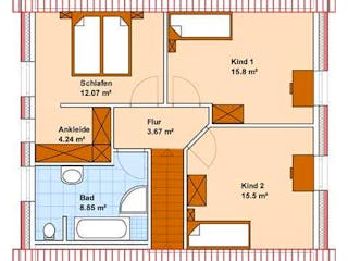 Dachgeschoss eines Einfamilienhauses