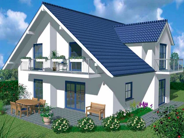 Massivhaus Elegance von Wagener Systemhausbau Schlüsselfertig ab 228000€, Satteldach-Klassiker Außenansicht 1
