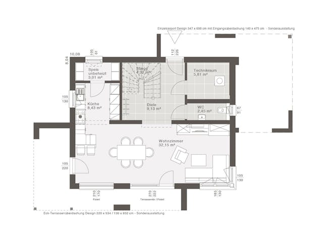 Fertighaus ELK All in One 131 - Satteldach von ELK, Satteldach-Klassiker Grundriss 1