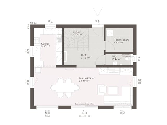 Fertighaus ELK Design 130 - Satteldach von ELK, Satteldach-Klassiker Grundriss 1