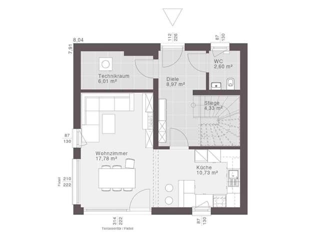 Fertighaus ELK Life 100 - Walmdach von ELK, Stadtvilla Grundriss 1