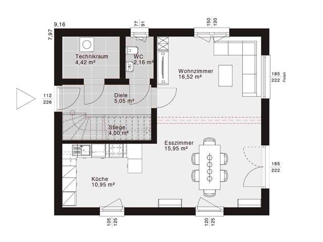 Fertighaus ELK Life 117 - Flachdach von ELK Fertighaus, Cubushaus Grundriss 1