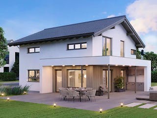 Fertighaus ELK Life 143 - Satteldach von ELK Fertighaus, Satteldach-Klassiker Außenansicht 1