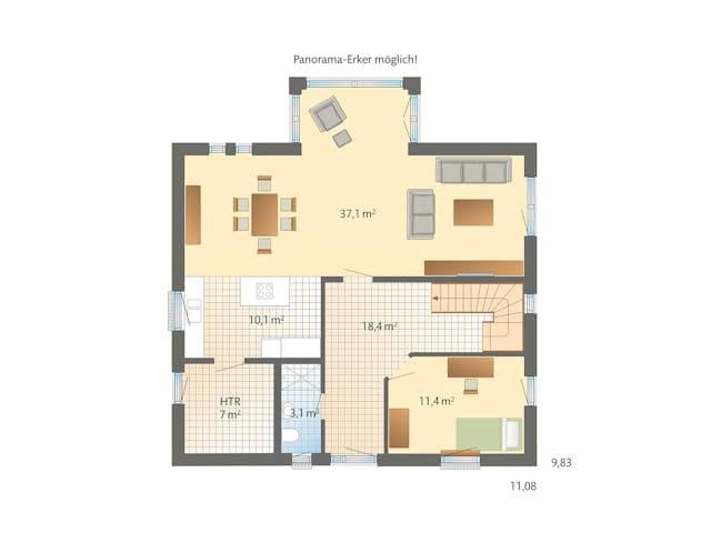 Fertighaus Engelsby von Danhaus Deutschland, Satteldach-Klassiker Grundriss 1