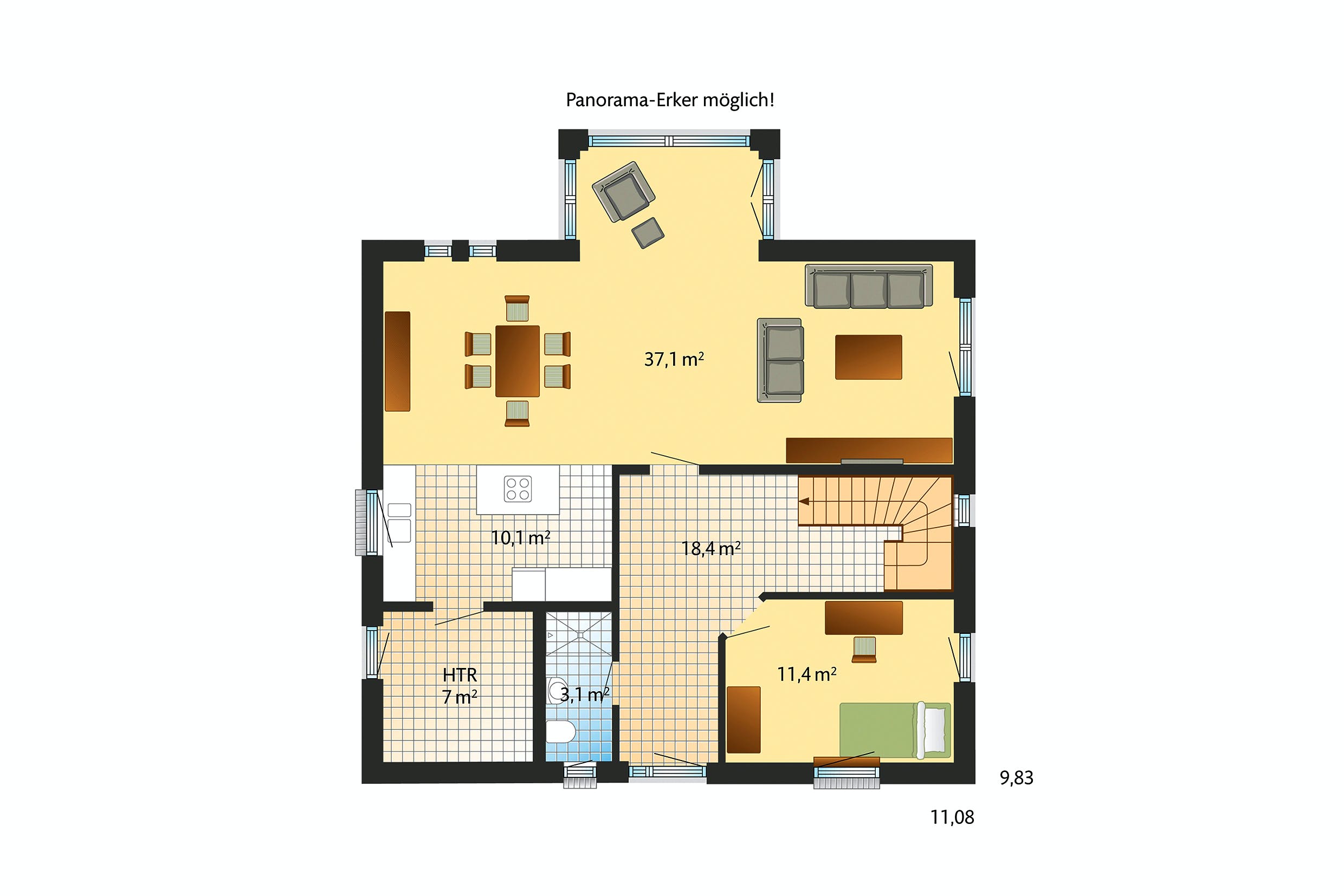 Fertighaus Engelsby von Danhaus Deutschland Schlüsselfertig ab 371528€, Satteldach-Klassiker Grundriss 1