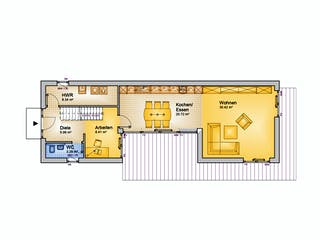 Fertighaus EXU - 145-F von Erkens Holztechnik Ausbauhaus ab 250000€, Cubushaus Grundriss 1