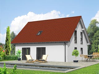 Fertighaus FAMI - 126-S von Erkens Holztechnik Ausbauhaus ab 190000€, Satteldach-Klassiker Außenansicht 1