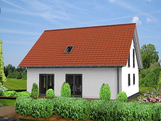 Fertighaus FAMI - 126-S von Erkens Holztechnik Ausbauhaus ab 190000€, Satteldach-Klassiker Außenansicht 2