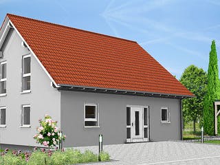 Fertighaus FAMI - 126-S von Erkens Holztechnik Ausbauhaus ab 190000€, Satteldach-Klassiker Außenansicht 4