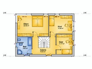 Fertighaus FAMI - 136-S von Erkens Holztechnik Ausbauhaus ab 208000€, Satteldach-Klassiker Grundriss 2