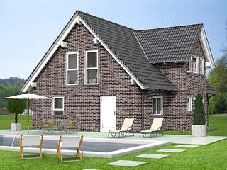 Fertighaus FAMI - 137-S von Erkens Holztechnik Ausbauhaus ab 195000€, Satteldach-Klassiker Außenansicht 1