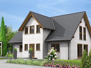 Fertighaus FAMI - 137-S von Erkens Holztechnik Ausbauhaus ab 195000€, Satteldach-Klassiker Außenansicht 3