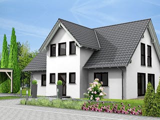 Fertighaus FAMI - 137-S von Erkens Holztechnik Ausbauhaus ab 195000€, Satteldach-Klassiker Außenansicht 4