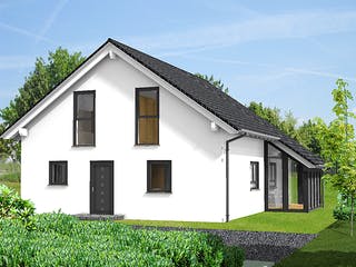 Fertighaus FAMI - 138-S von Erkens Holztechnik Ausbauhaus ab 215000€, Satteldach-Klassiker Außenansicht 4