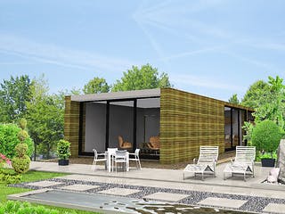 Fertighaus ONE - 90-F von Erkens Holztechnik Ausbauhaus ab 155000€, Bungalow Außenansicht 1