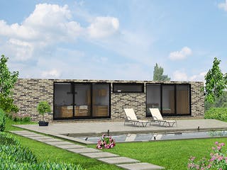 Fertighaus ONE - 90-F von Erkens Holztechnik Ausbauhaus ab 155000€, Bungalow Außenansicht 5