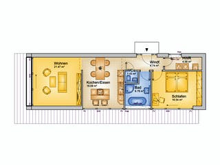 Fertighaus ONE - 90-F von Erkens Holztechnik Ausbauhaus ab 155000€, Bungalow Grundriss 1