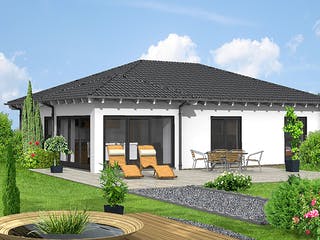 Fertighaus ONE - 98-W von Erkens Holztechnik Ausbauhaus ab 130000€, Bungalow Außenansicht 1