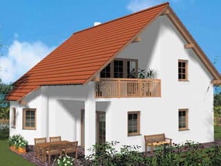 Massivhaus Evergreen von Wagener Systemhausbau Schlüsselfertig ab 169000€, Satteldach-Klassiker Außenansicht 1