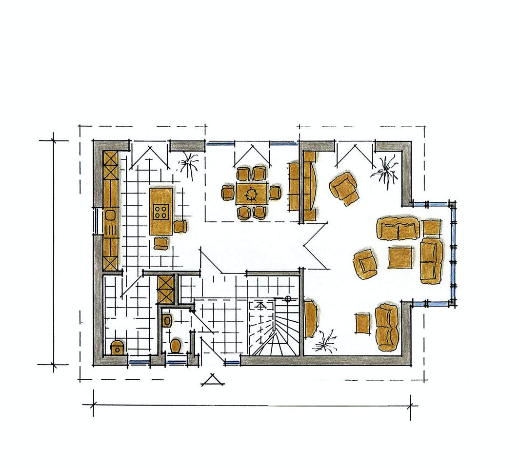 Fertighaus Evita - MH Mülheim-Kärlich von GUSSEK HAUS Schlüsselfertig ab 522100€, Satteldach-Klassiker Grundriss 1
