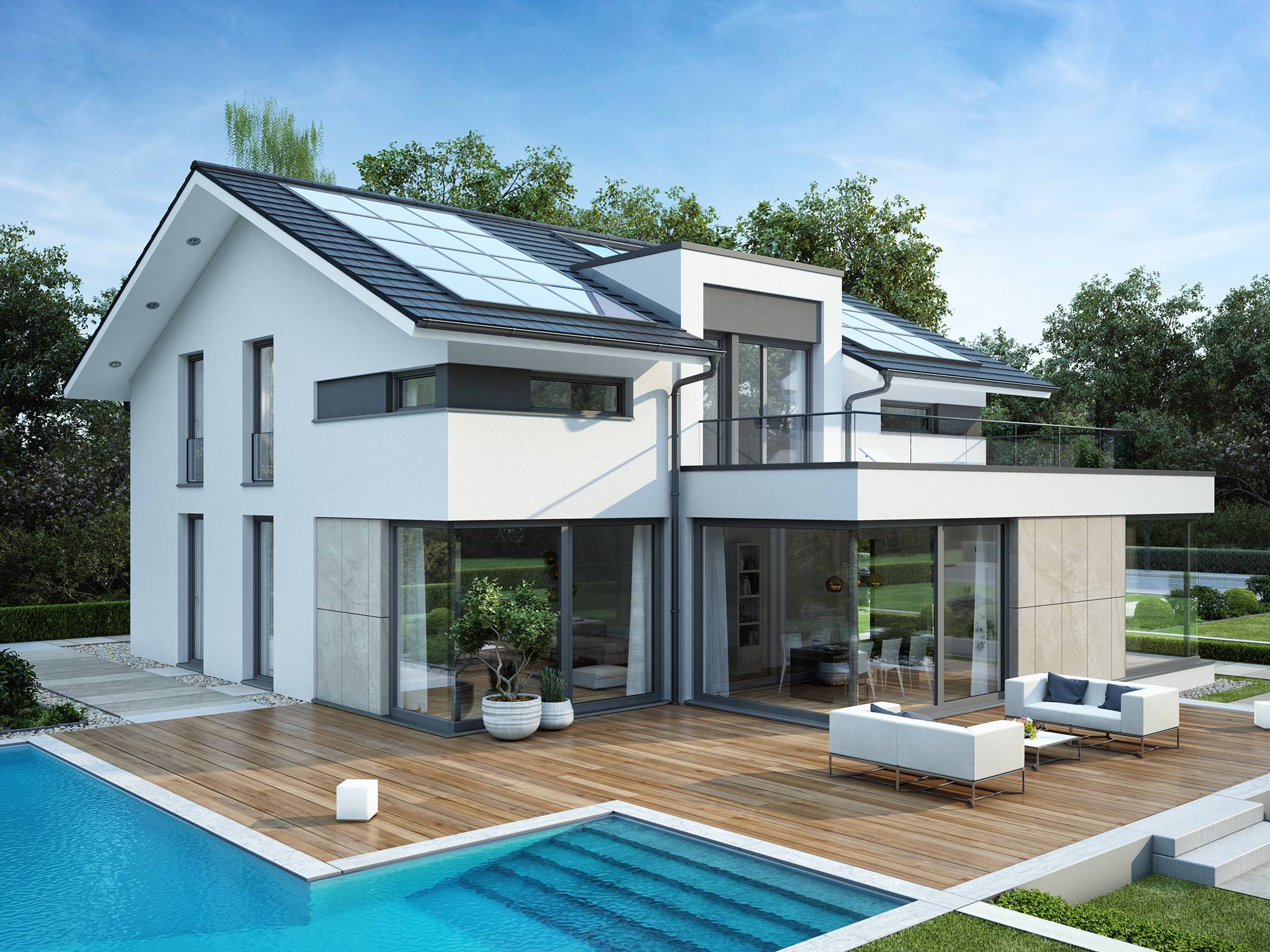 Fertighaus CONCEPT-M 211 Mannheim von Bien-Zenker Schlüsselfertig ab 886670€, Satteldach-Klassiker Außenansicht 1