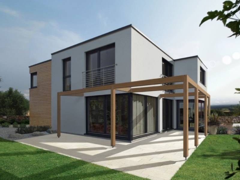 Fertighaus Bela von FINGERHUT-HAUS Schlüsselfertig ab 554464€, Cubushaus Außenansicht 1