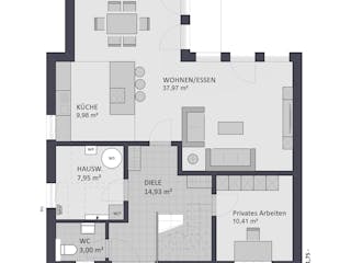 Massivhaus Entwurf SL168 von FAVORIT Massivhaus, Satteldach-Klassiker Grundriss 1