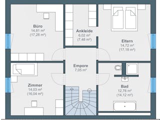 Fertighaus Ausstellungshaus Bad Vilbel – generation5.5 200 von WeberHaus Schlüsselfertig ab 450000€, Pultdachhaus Grundriss 2