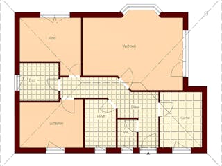 Massivhaus Sellin 94 von TIMOWA Massivhäuser Schlüsselfertig ab 239900€, Bungalow Grundriss 1